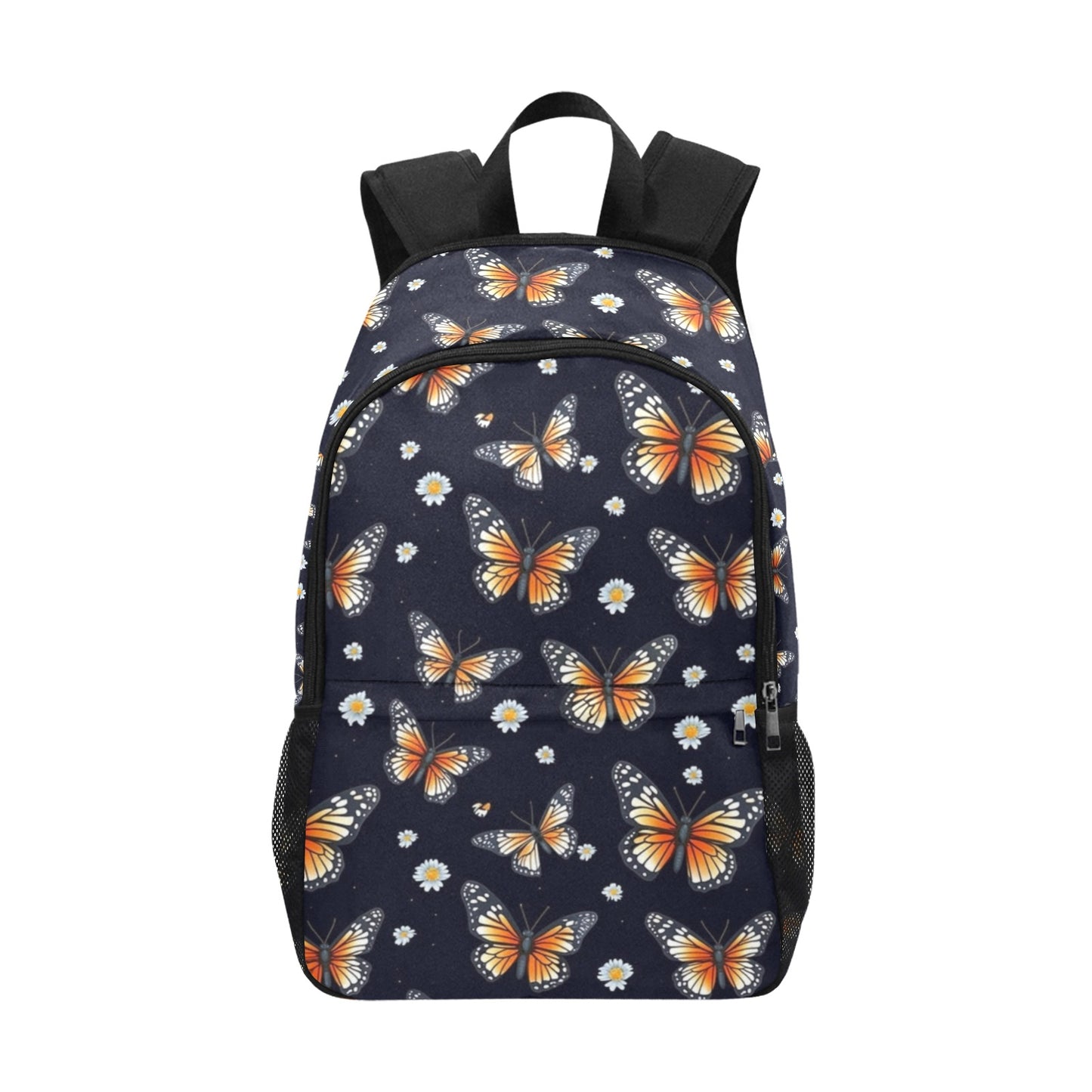 Butterfly Backpack, Floral Flowers Print Men Women Kids Gift Him Her School College Waterproof Side Mesh Pockets Aesthetic Bag