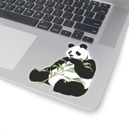 Giant Panda Sticker, Chinese Leaves Laptop Decal Vinyl Cute Waterbottle Tumbler Car Waterproof Bumper Aesthetic Die Cut Wall Mural Starcove Fashion