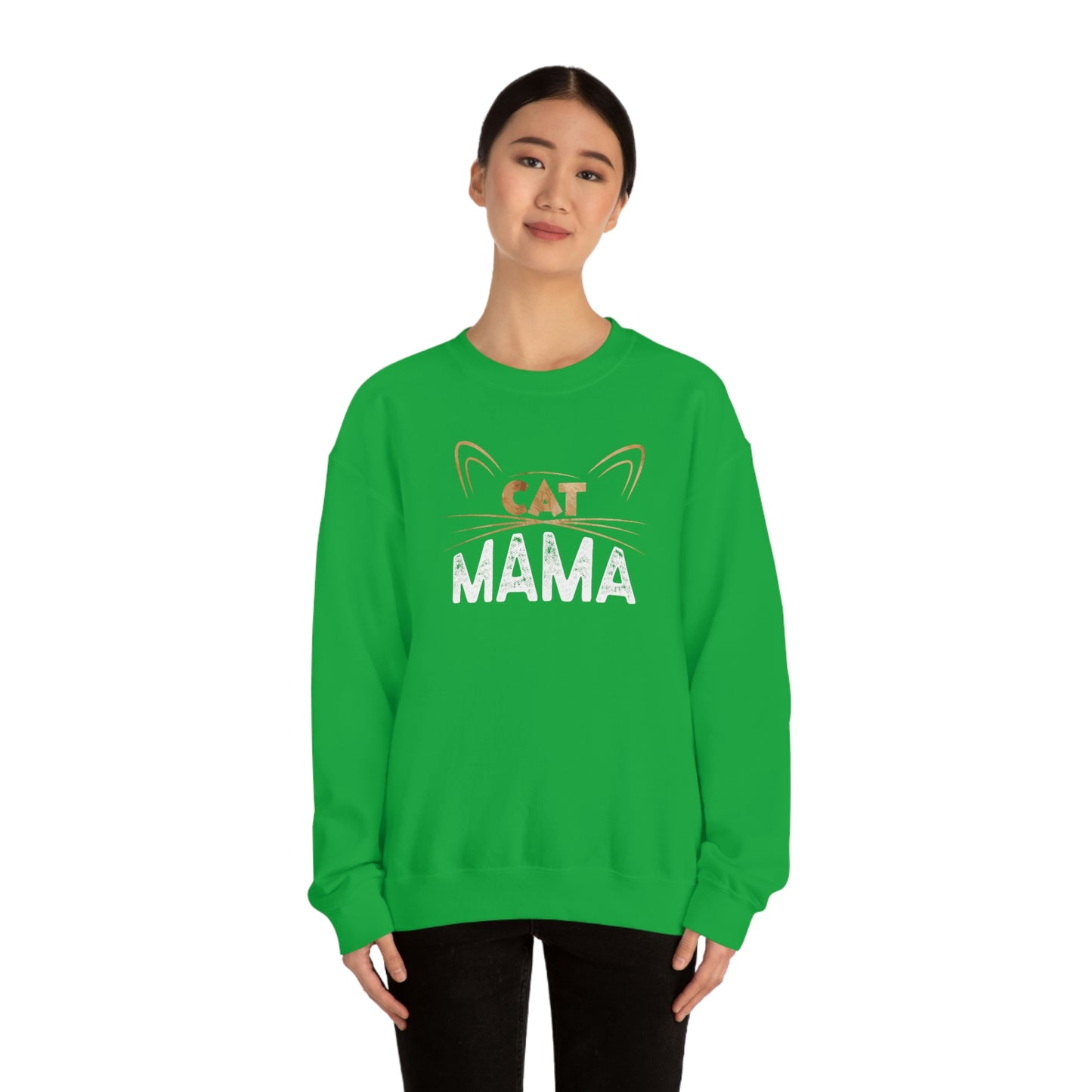 Cat Mom Sweatshirt, Cat Lover Mama Funny Graphic Crewneck Fleece Cotton Sweater Jumper Pullover Unisex Women Adult Aesthetic Top Starcove Fashion