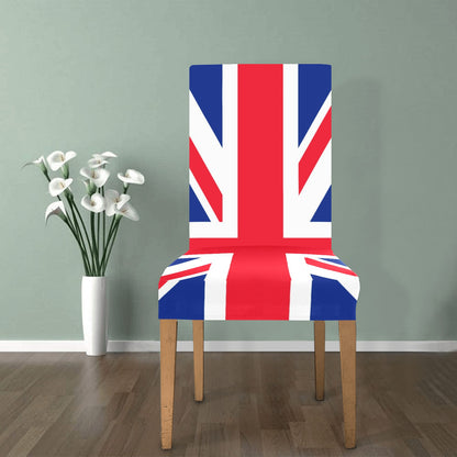 Union Jack Flag Dining Chair Seat Covers, United Kingdom UK Red White Blue British Stretch Slipcover Furniture Dining Room Home Decor Starcove Fashion