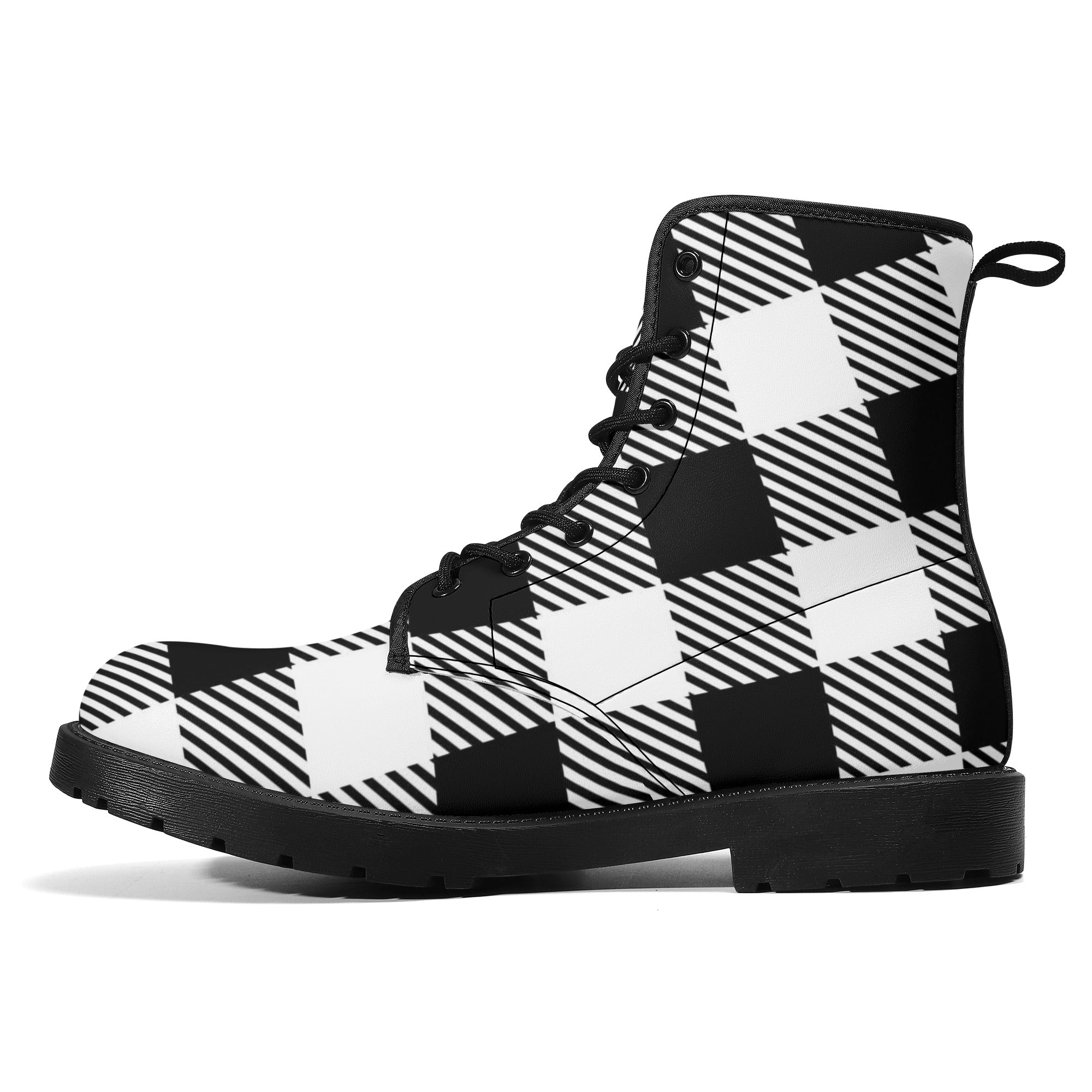 Orders black white boots