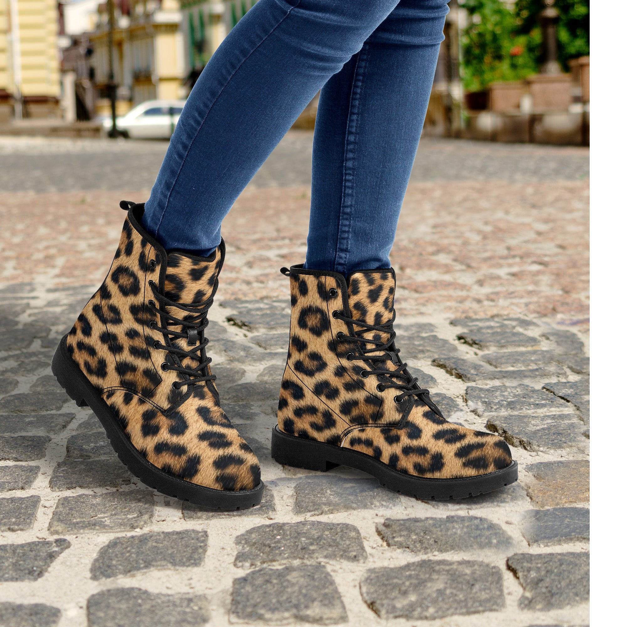 Leather leopard clearance boots