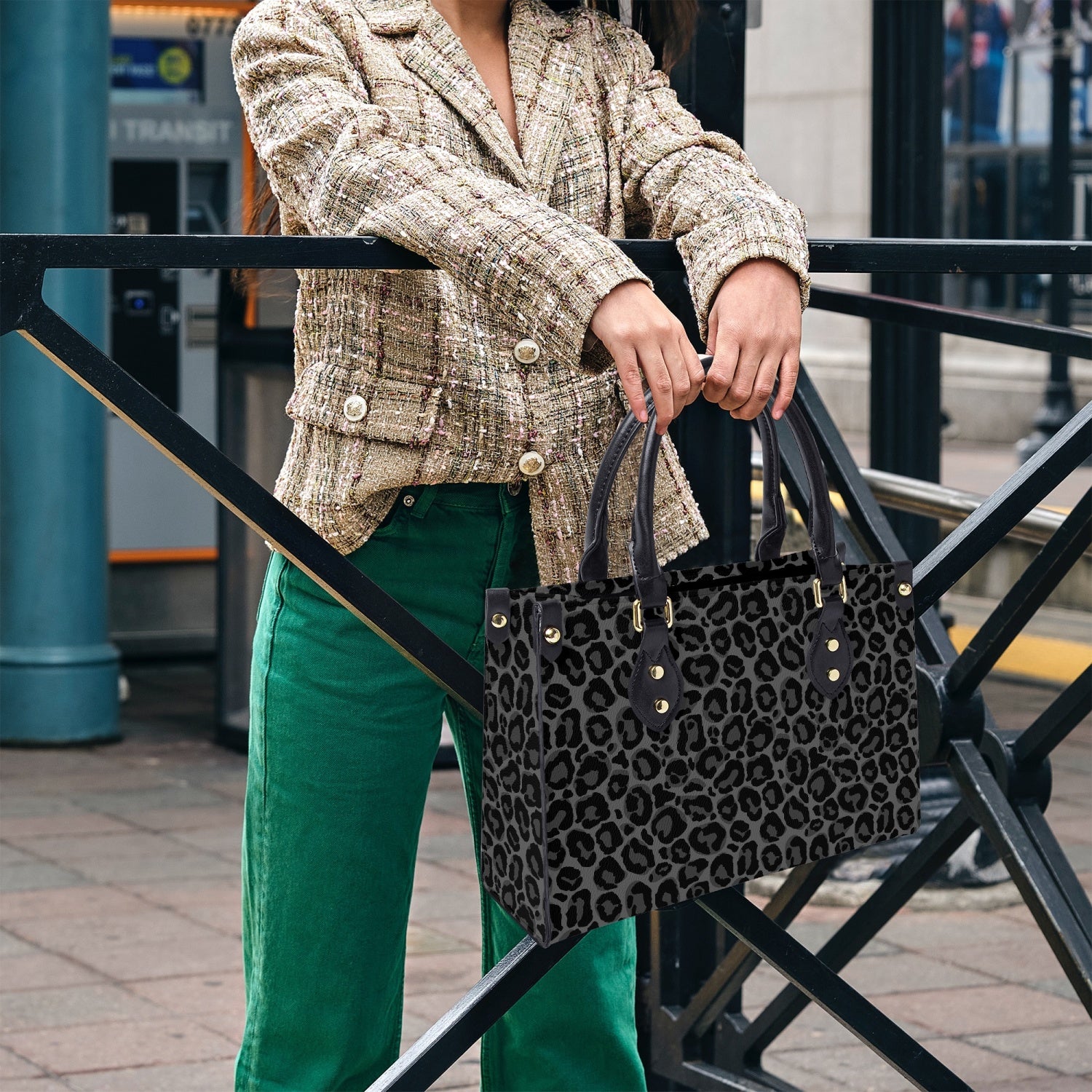 Vegan leather work outlet tote