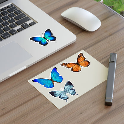 Butterfly Sticker Sheets Set,  Blue Orange Monarch Realistic Aesthetic Cute Wall Decal Pack Car Decor Vinyl Water Proof Die Cut Starcove Fashion