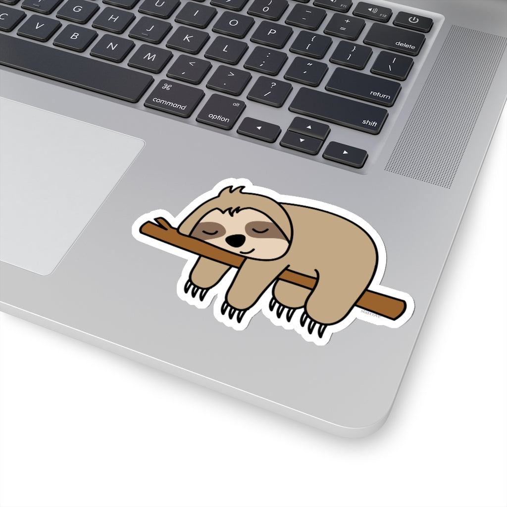 Sleepy Sloth Sticker, Animal Laptop Decal Vinyl Cute Waterbottle Tumbler Car Waterproof Bumper Aesthetic Die Cut Wall Mural Starcove Fashion