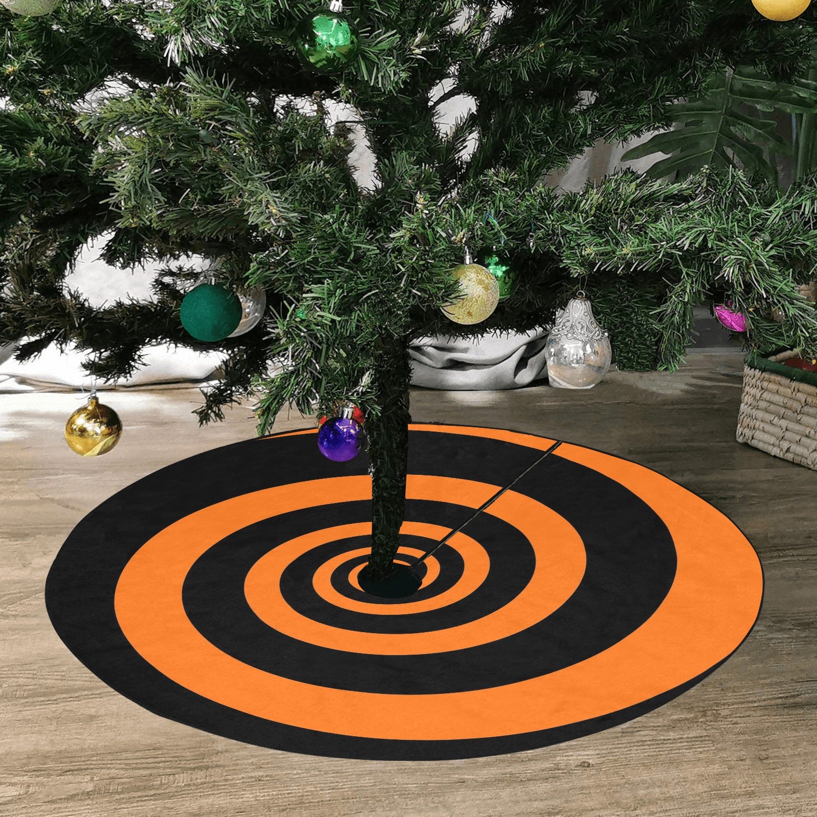 Halloween Tree Skirt Orange Black Stripe Spiral Pumpkin Christmas Xma Starcove Fashion