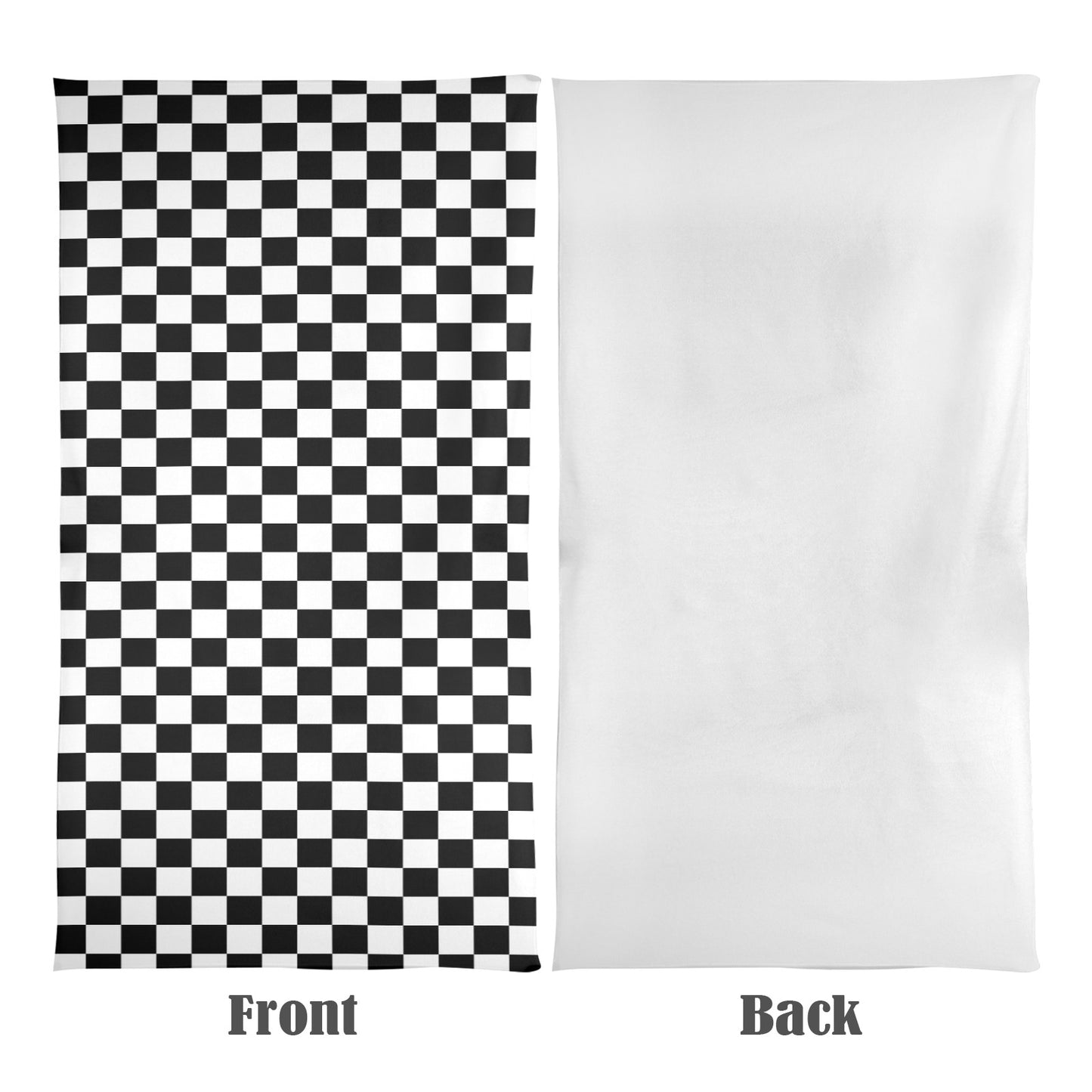 Checkered Oversized Beach Towel, Black White Check Checkerboard Pool Microfiber Large Swim Quick Dry Designer Men Women XL Cotton