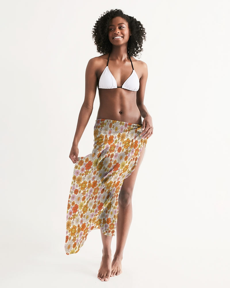 Women's Georgette Floral Prints Beach Wear Swimsuit Cover up Wrap