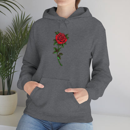 Red Rose Hoodie, Flowers Floral Pullover Men Women Adult Aesthetic Graphic Cotton Punk Goth Hooded Sweatshirt with Pockets Starcove Fashion