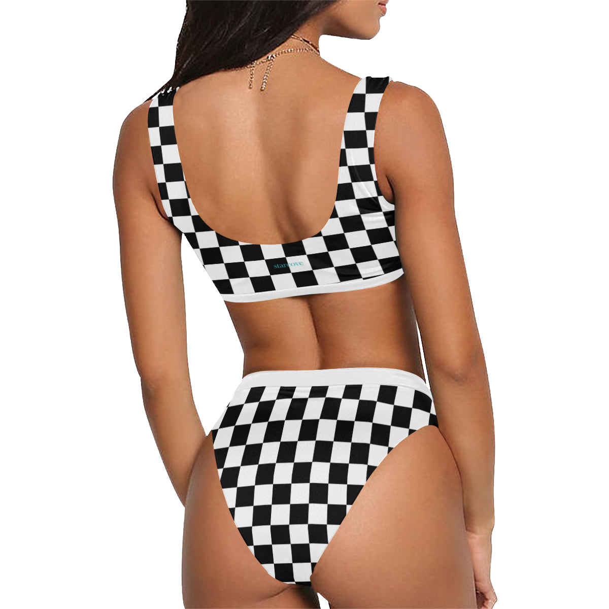 Checkered sales bathing suit