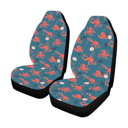 Octopus Car Seat Covers 2 pc, Vintage Sea Ocean Beach Pattern Front Seat Covers Car Vehicle SUV Seat Men Women Protector Accessory