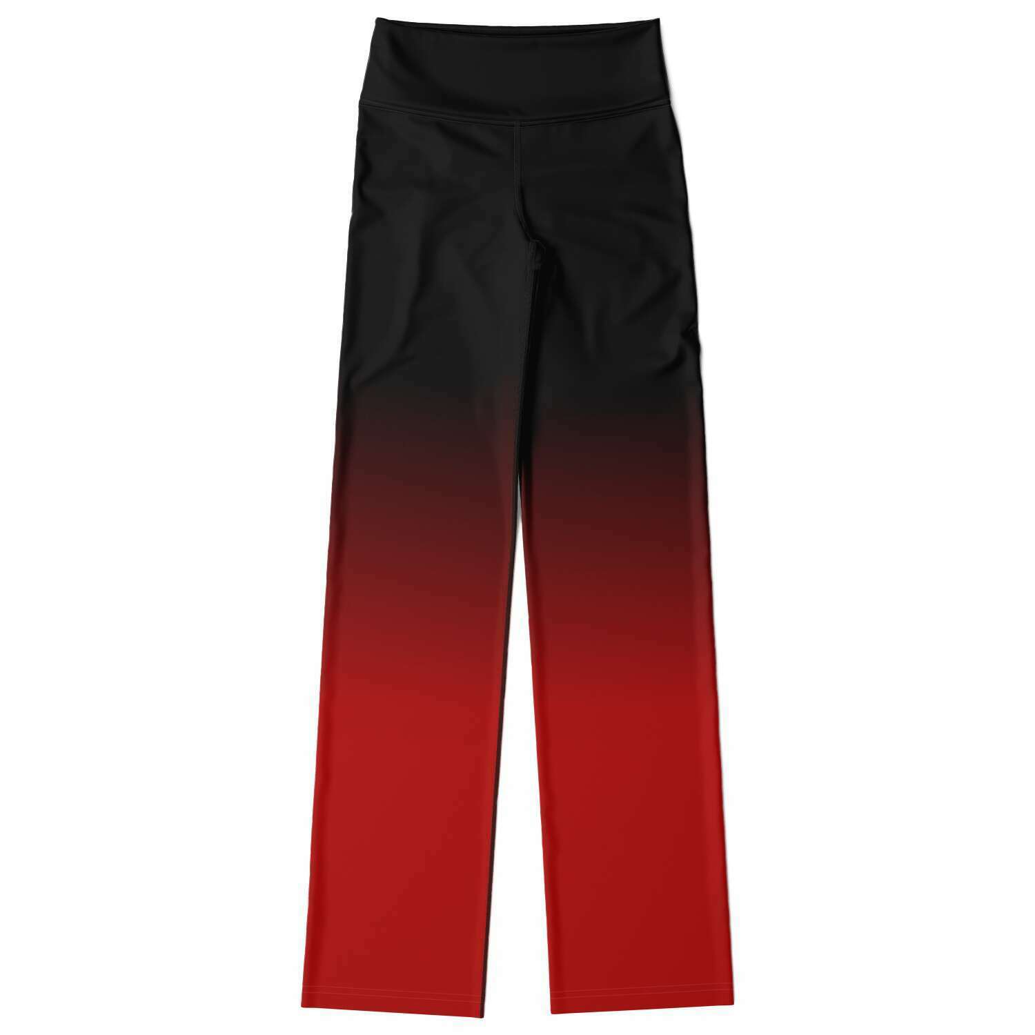 Black Red Ombre Flared Leggings, Tie Dye Printed High Waisted Yoga Designer  with Pockets Stretch Workout Sexy Flare Pants