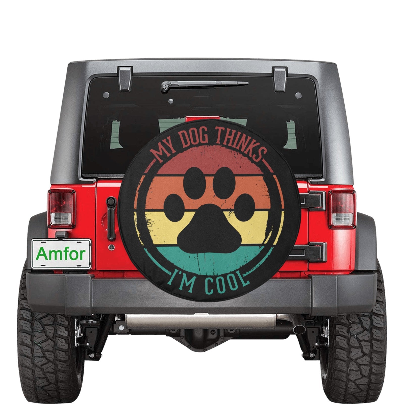 Dog Mom store AF Dog Lover Paws Spare Tire Cover for Jeep, Camper, SUV With or Without Backup Camera Hole for Her