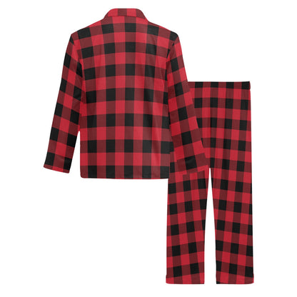 Red Buffalo Plaid Men Pajama Set, Guys 2 Piece Pants Top PJ Checkered –  Starcove Fashion