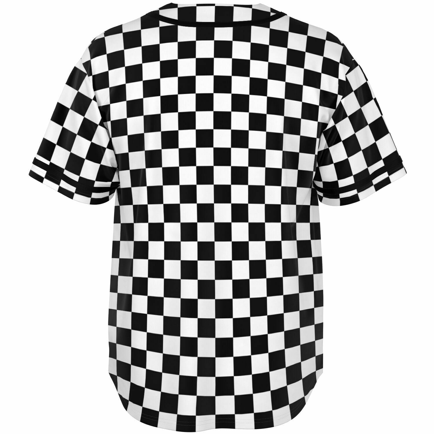 Checkered Baseball Jersey Shirt, Black White Check Men Women Unisex Vintage  Season Coach Player Moisture Wicking Tshirt - XS