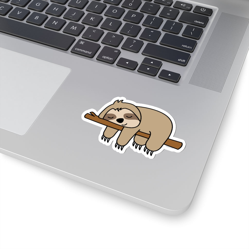 Sleepy Sloth Sticker, Animal Laptop Decal Vinyl Cute Waterbottle Tumbler Car Waterproof Bumper Aesthetic Die Cut Wall Mural Starcove Fashion