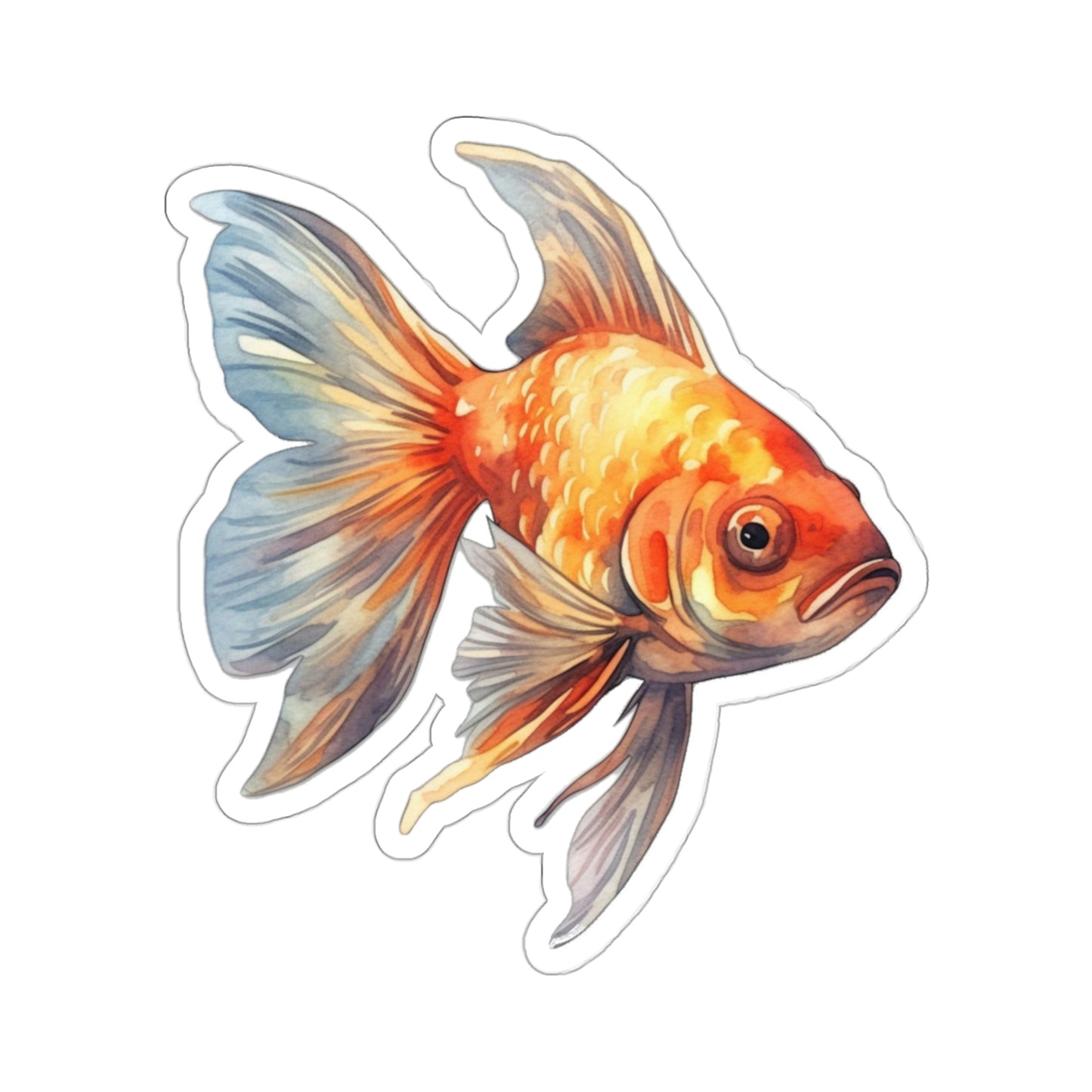 Goldfish Sticker, Fish Animal Laptop Decal Vinyl Cute Waterbottle Tumbler Car Waterproof Bumper Aesthetic Die Cut Wall Mural Starcove Fashion