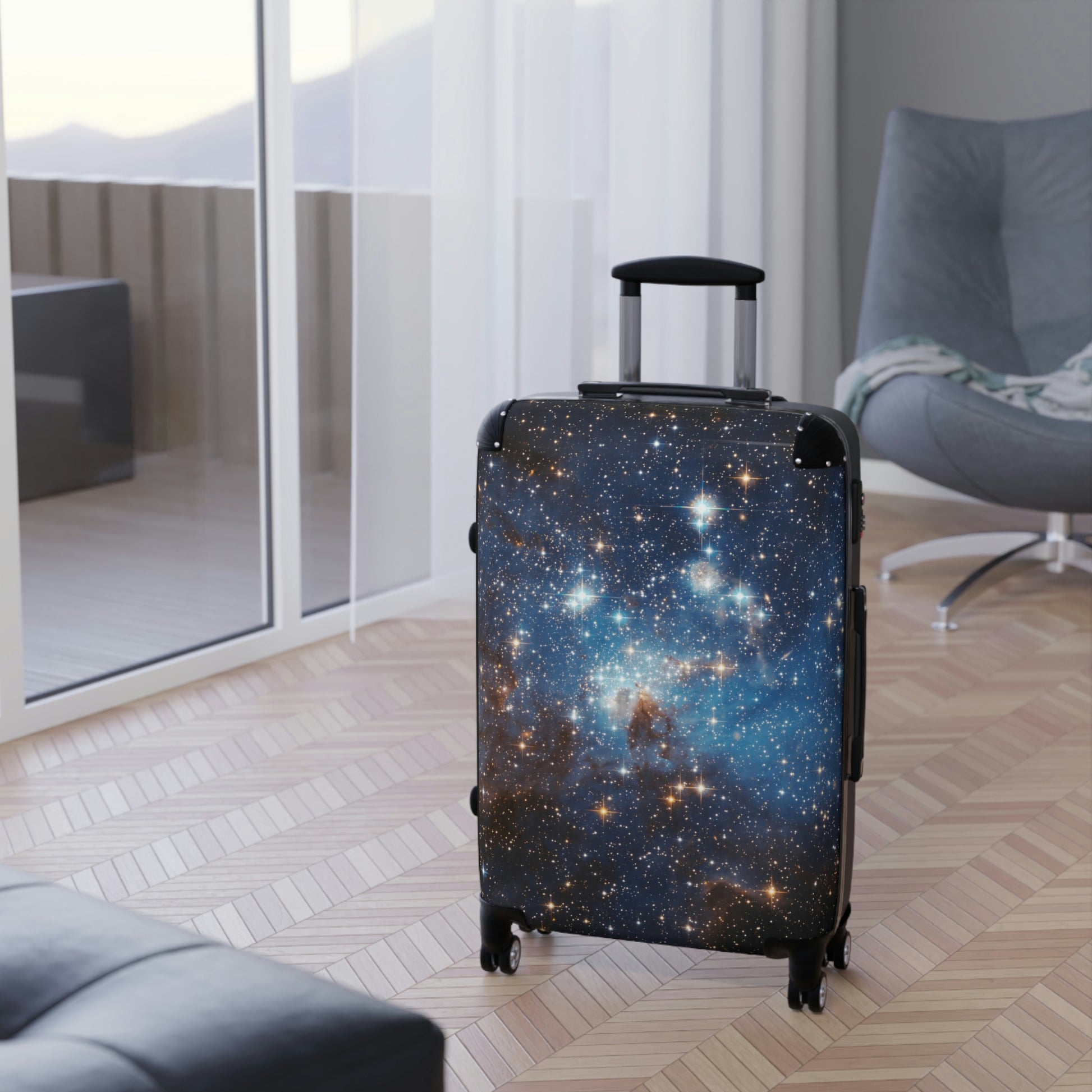 Space Galaxy Cabin Suitcase Luggage, Stars Nebula Carry On Travel Bag Rolling Spinner with Lock Decorative Designer Hard Shell Wheels Case Starcove Fashion