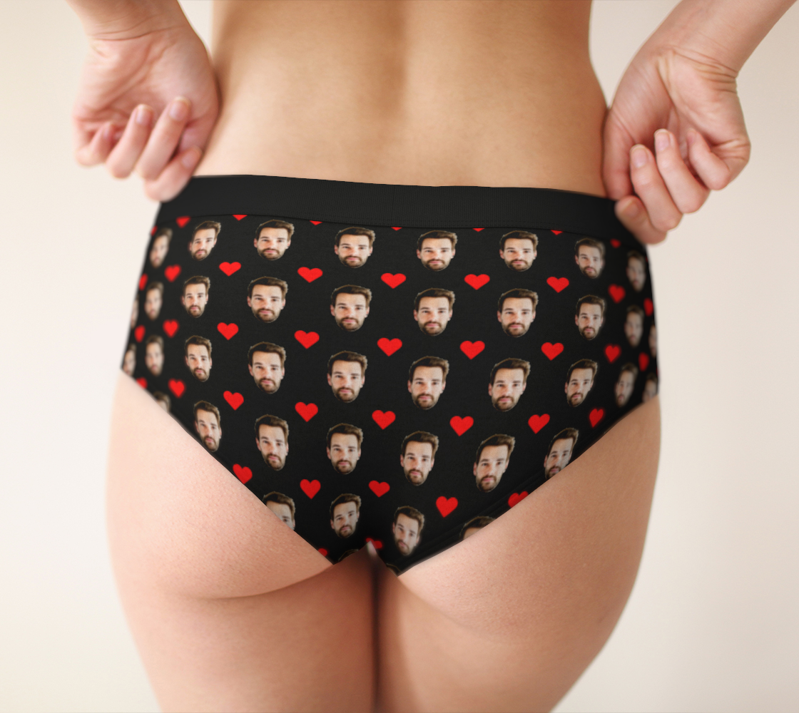 Custom Face Underwear Personalised Funny Women's Panties Briefs