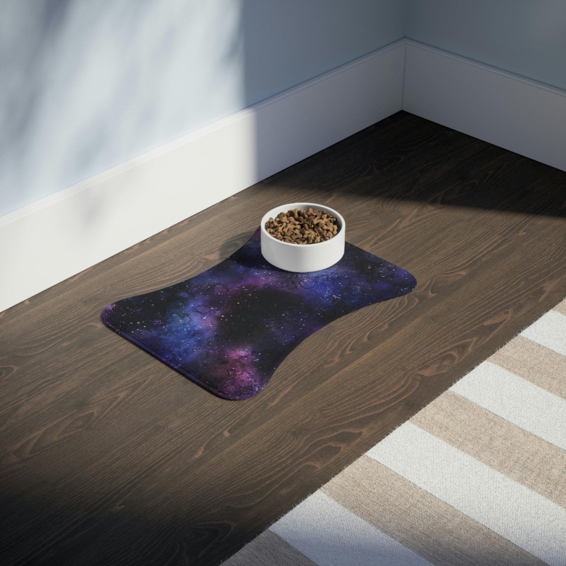 Galaxy Pet Food Mat, Space Universe Dog Cat Bowl Dish Small Large New Feeding Portable Bone Fish Placemat Lover Gift Starcove Fashion