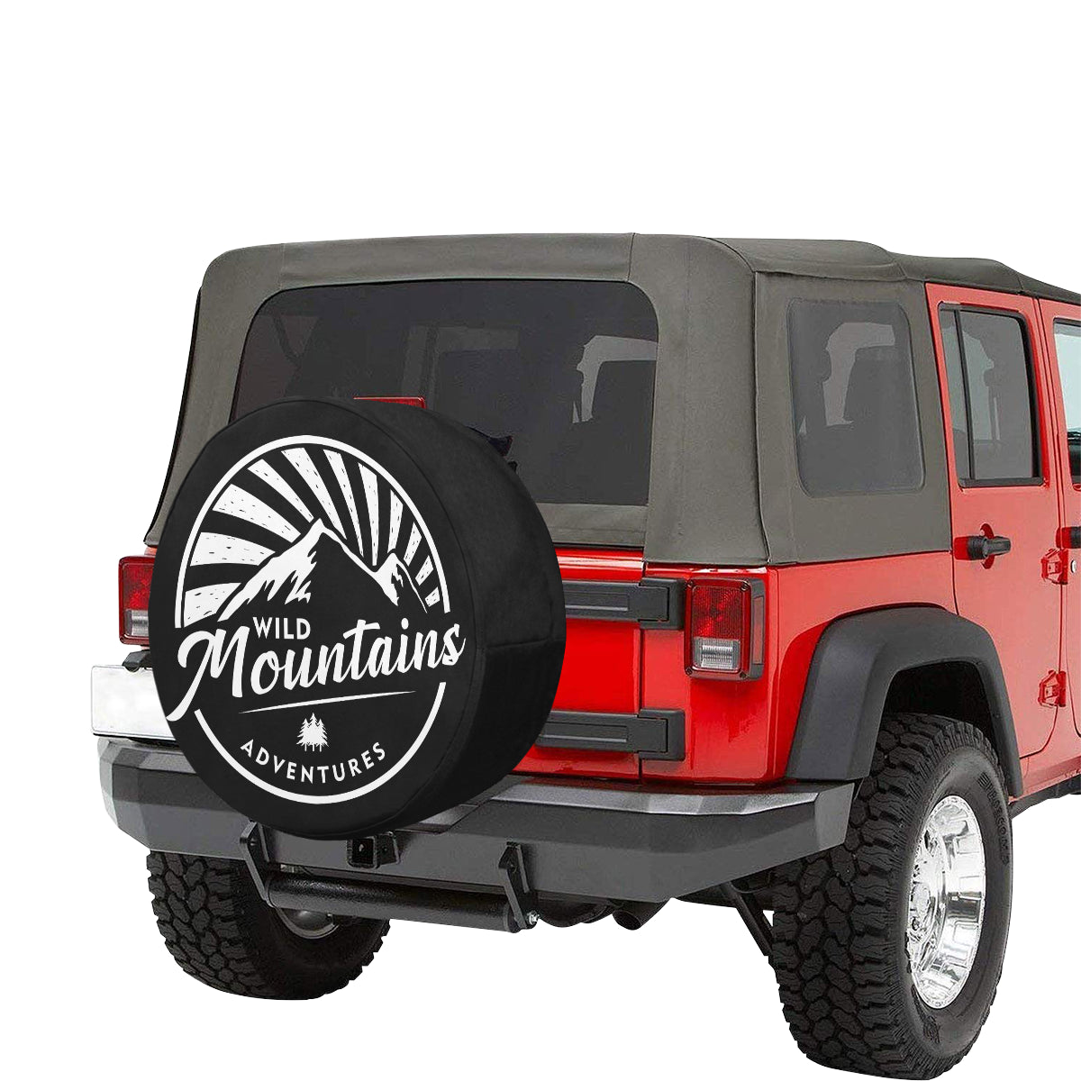 Mountains Spare Tire Wheel Cover, Sunburst Wild Adventure Travel Custom Back Up Camera Hole Design Back RV Car Lover Gift Camper Starcove Fashion