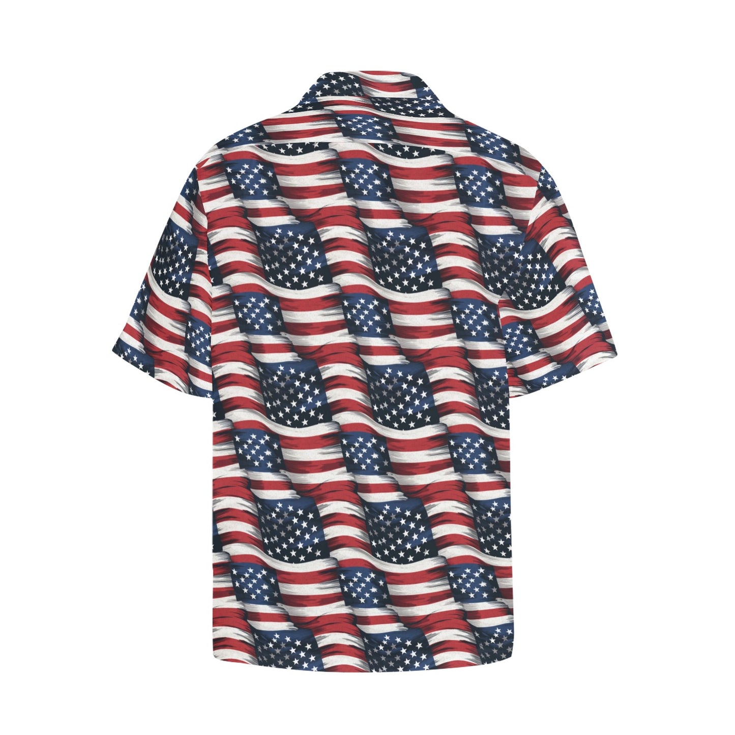 American Flag Hawaiian shirt Chest Pocket, Fourth 4th of July USA Patriotic Red White Blue Summer Hawaii Aloha Plus Size Button Down Shirt