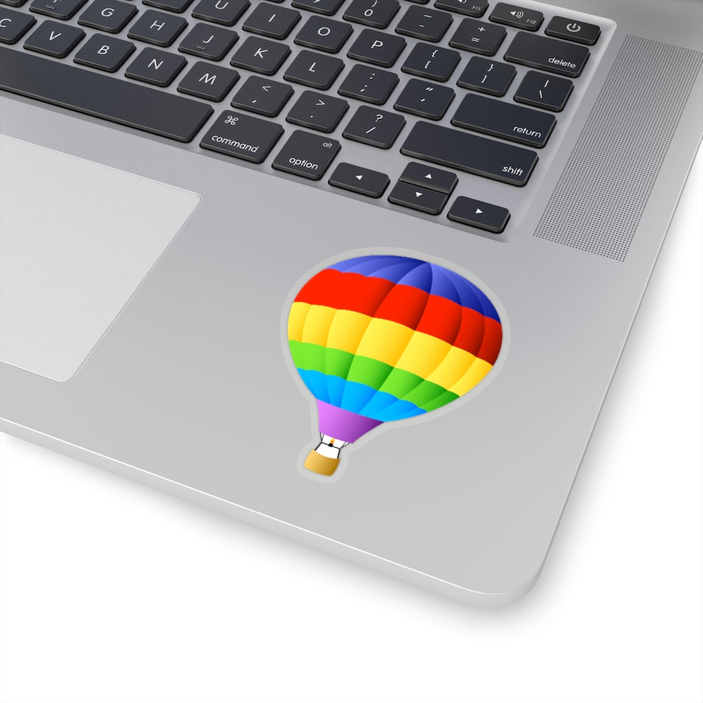 Hot Air Balloon Decal, Rainbow Cute Label Phone Macbook Small Large Cool Art Computer Car Hydro Flask Wall Art Starcove Fashion