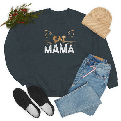 Cat Mom Sweatshirt, Cat Lover Mama Funny Graphic Crewneck Fleece Cotton Sweater Jumper Pullover Unisex Women Adult Aesthetic Top Starcove Fashion