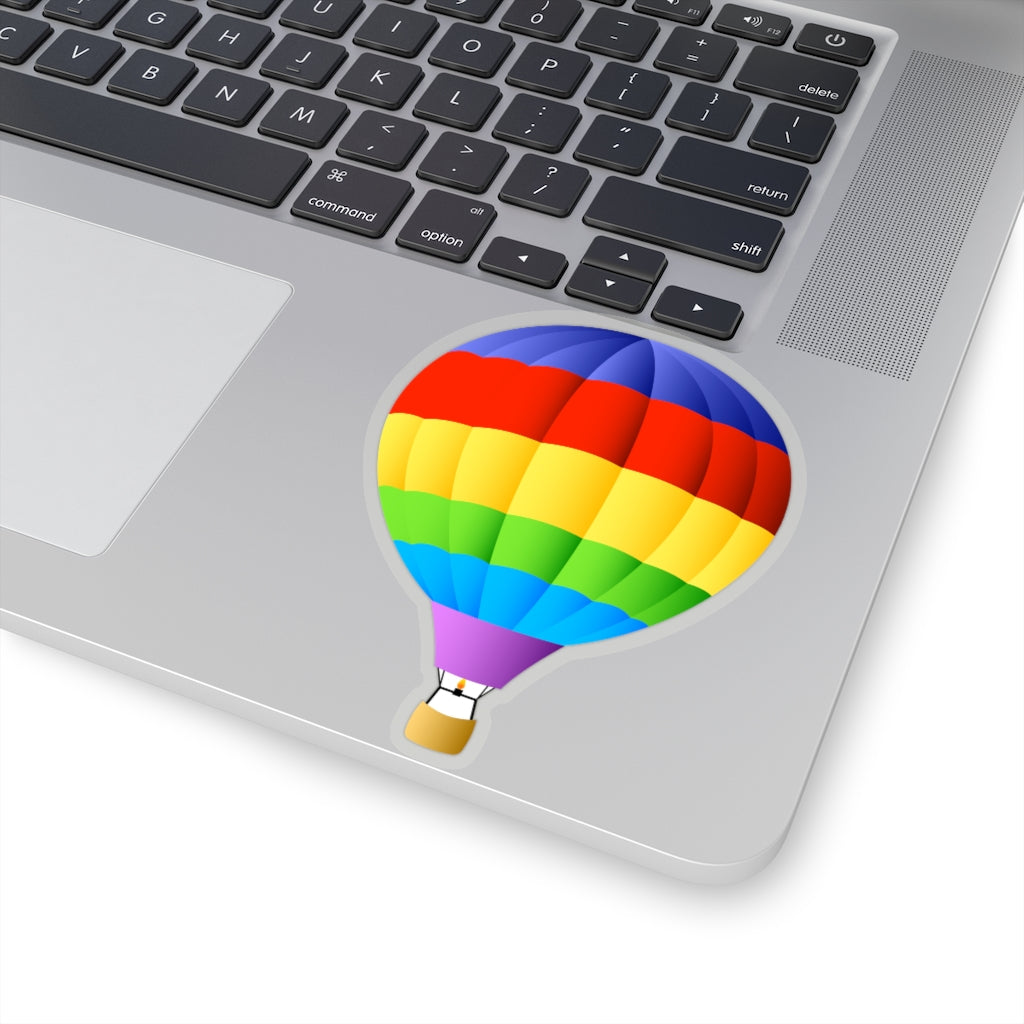 Hot Air Balloon Decal, Rainbow Cute Label Phone Macbook Small Large Cool Art Computer Car Hydro Flask Wall Art Starcove Fashion