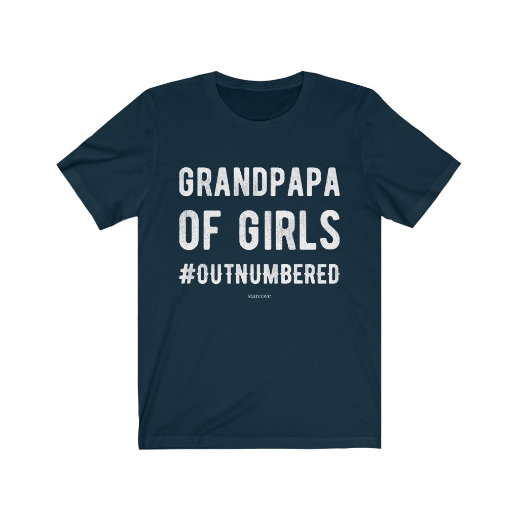 Grandpapa of Girls Outnumbered Shirt, Men Funny Dad Daddy Grandpa Quote Jokes Birthday Husband Fathers Day Gift Daughter Dark Grey Heather / 3XL