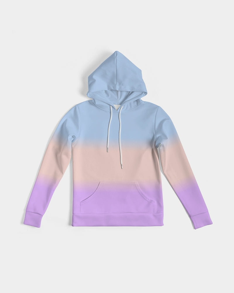 Tie Dye Women Pullover Hoodie, Pastel Blue Pink Gradient Ombre Aesthetic Graphic Hooded Long Sleeve Sweatshirt with Pockets Starcove Fashion