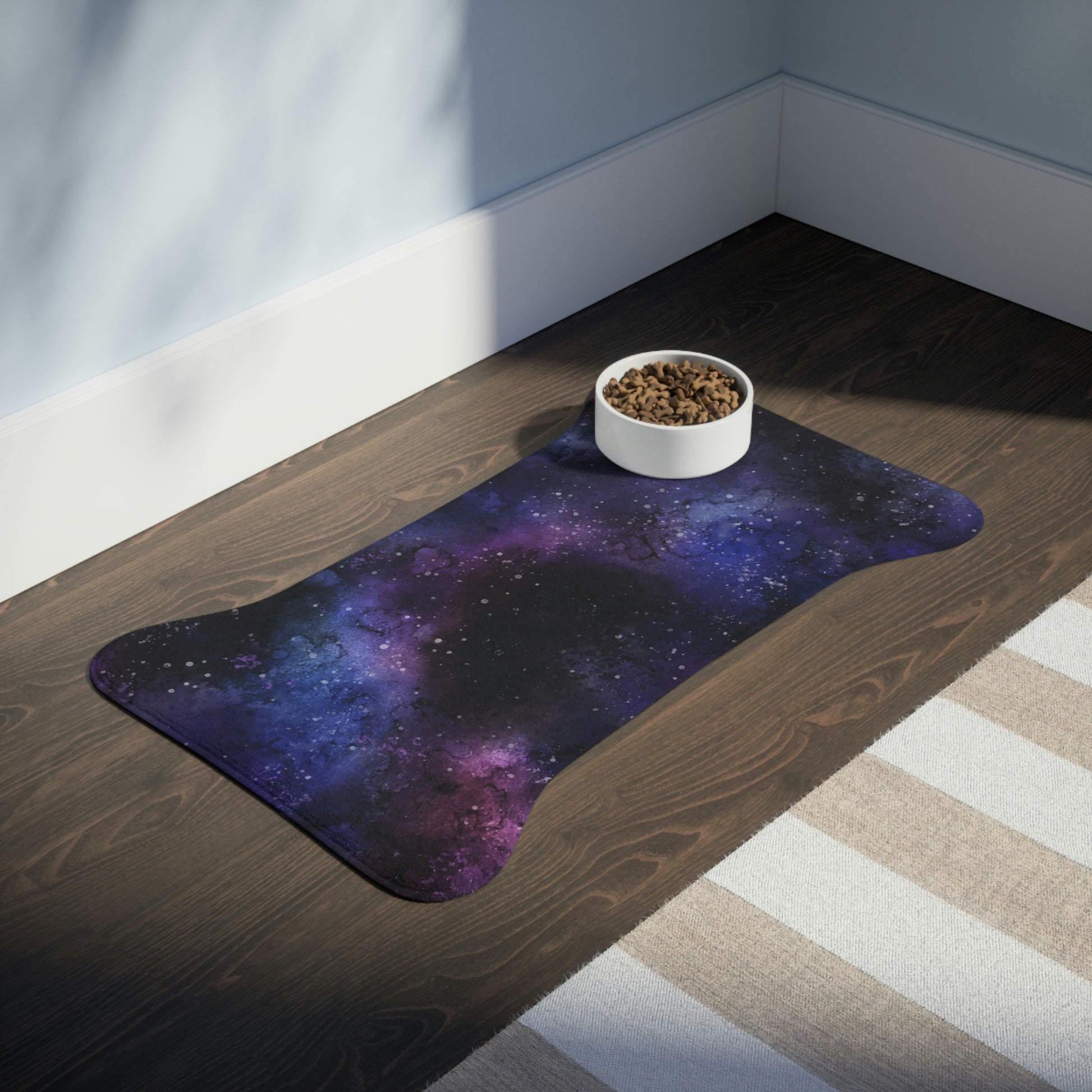 Galaxy Pet Food Mat, Space Universe Dog Cat Bowl Dish Small Large New Feeding Portable Bone Fish Placemat Lover Gift Starcove Fashion