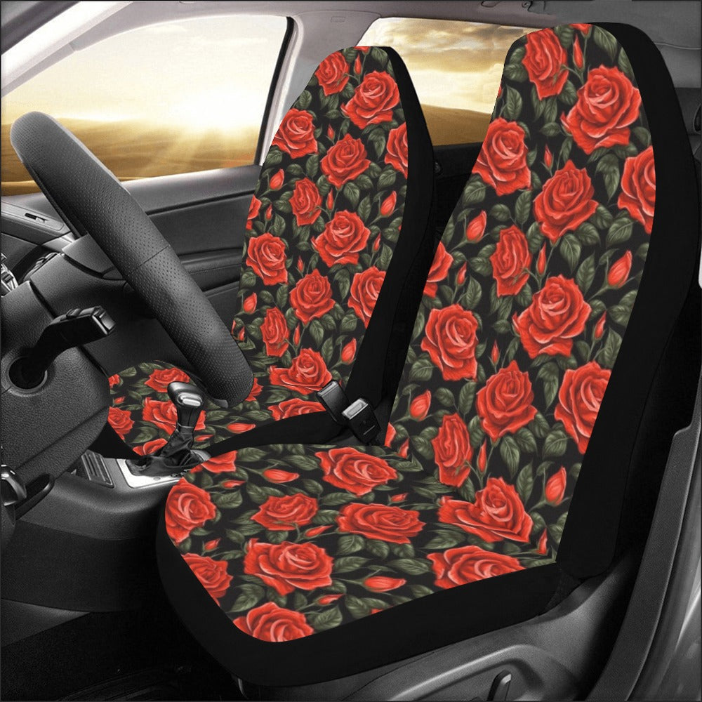 Birds And Flowers Floral Pattern Car Seat Covers Pair, 2 Front Seat Covers, Car Seat Protector, Car selling Accessory, Seat Cover For Car