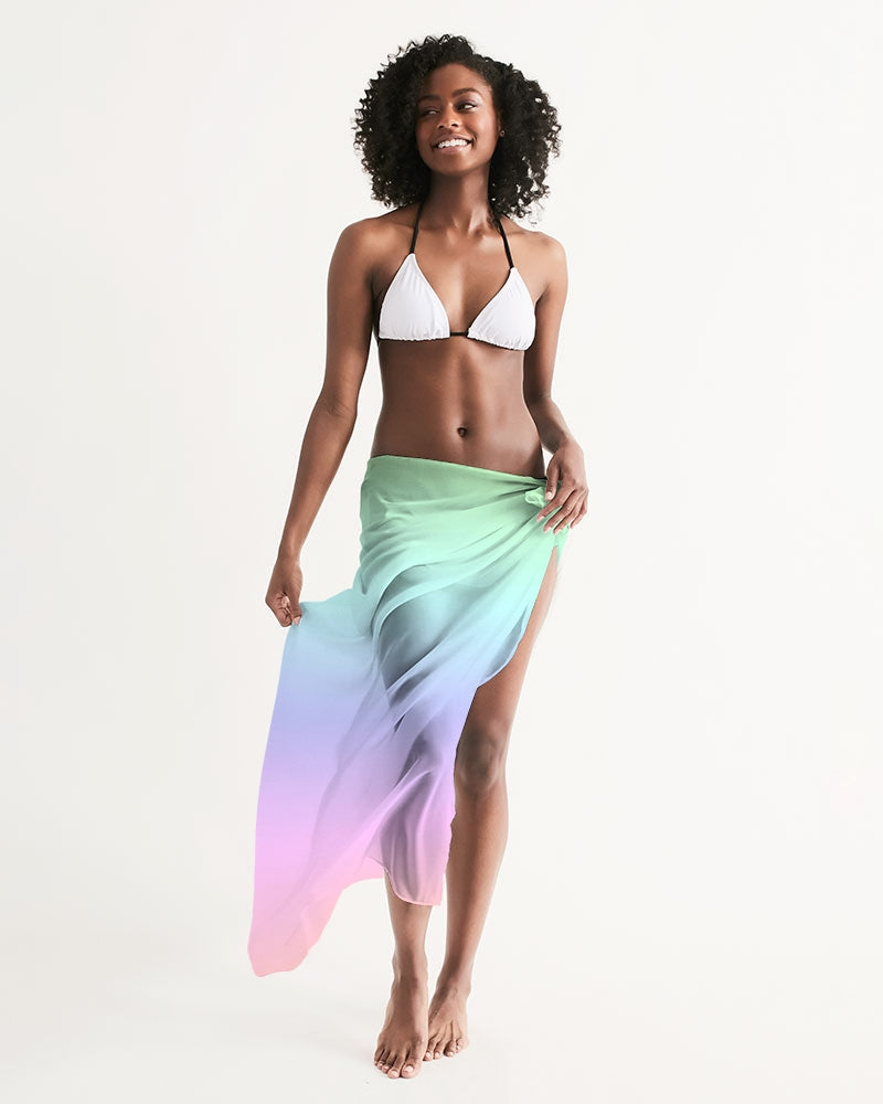 Pastel Ombre Swimsuit Cover Up Women Rainbow Tie Dye Pink Wrap