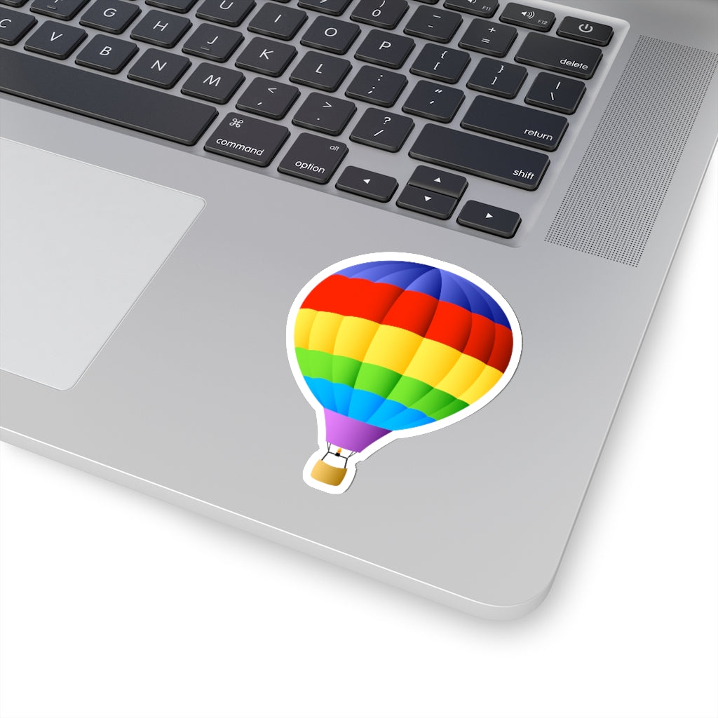 Hot Air Balloon Decal, Rainbow Cute Label Phone Macbook Small Large Cool Art Computer Car Hydro Flask Wall Art Starcove Fashion