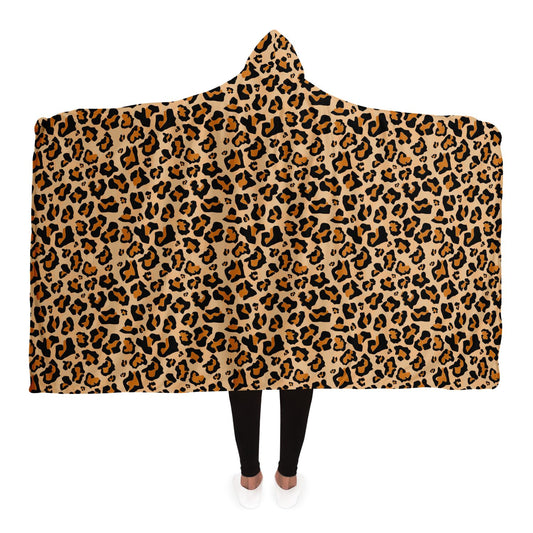 Leopard Hooded Blanket, Animal Print Cheetah Sherpa Fleece Soft Fluffy Cozy Warm Adult Men Women Kids Large Gift Starcove Fashion