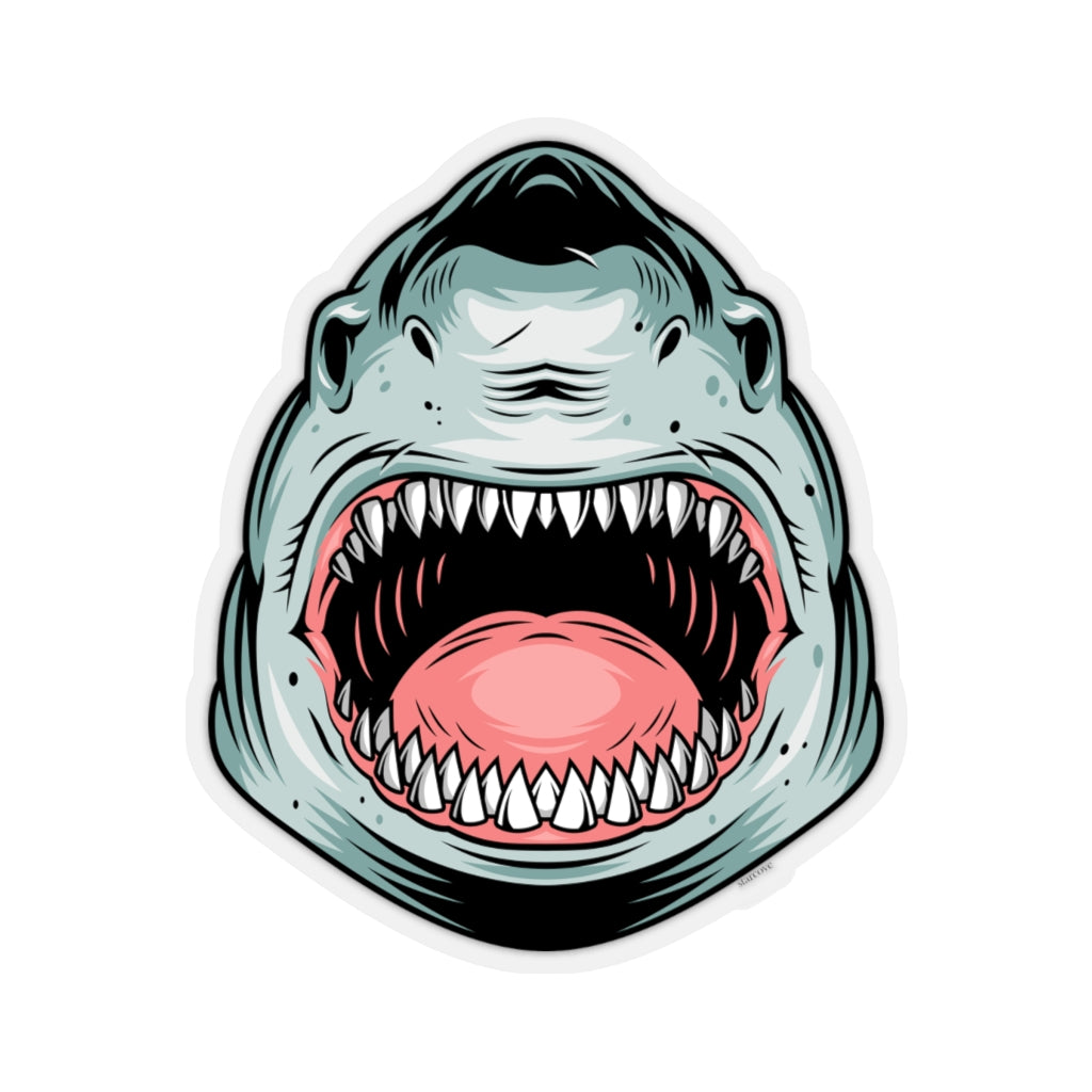 Shark Bite Sticker, Great White Head Laptop Decal Vinyl Cute Waterbottle Tumbler Car Waterproof Bumper Aesthetic Die Cut Wall Mural Starcove Fashion