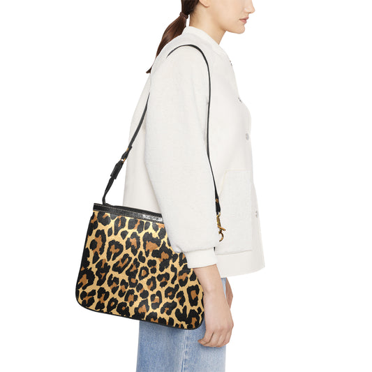 Leopard Print Small Shoulder Bag, Animal Cheetah Women Leather with Unique Cross Evening Travel Handmade Messenger Crossbody Zipper Purse Starcove Fashion