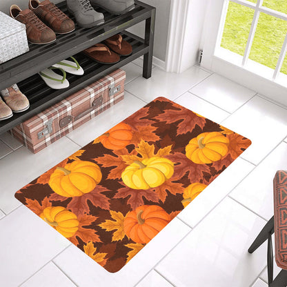 Pumpkin Doormat, Fall Autumn Halloween Unique Outdoor Welcome Floor Rubber Mat Print Indoor Neighbor Farmhouse Gift