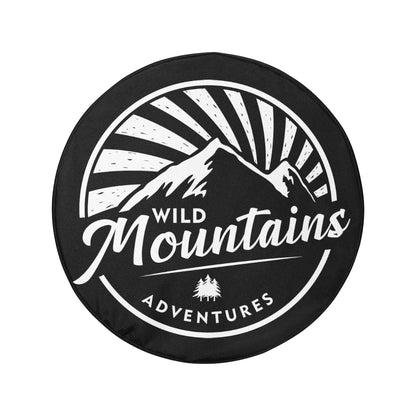 Mountains Spare Tire Wheel Cover, Sunburst Wild Adventure Travel Custom Back Up Camera Hole Design Back RV Car Lover Gift Camper Starcove Fashion