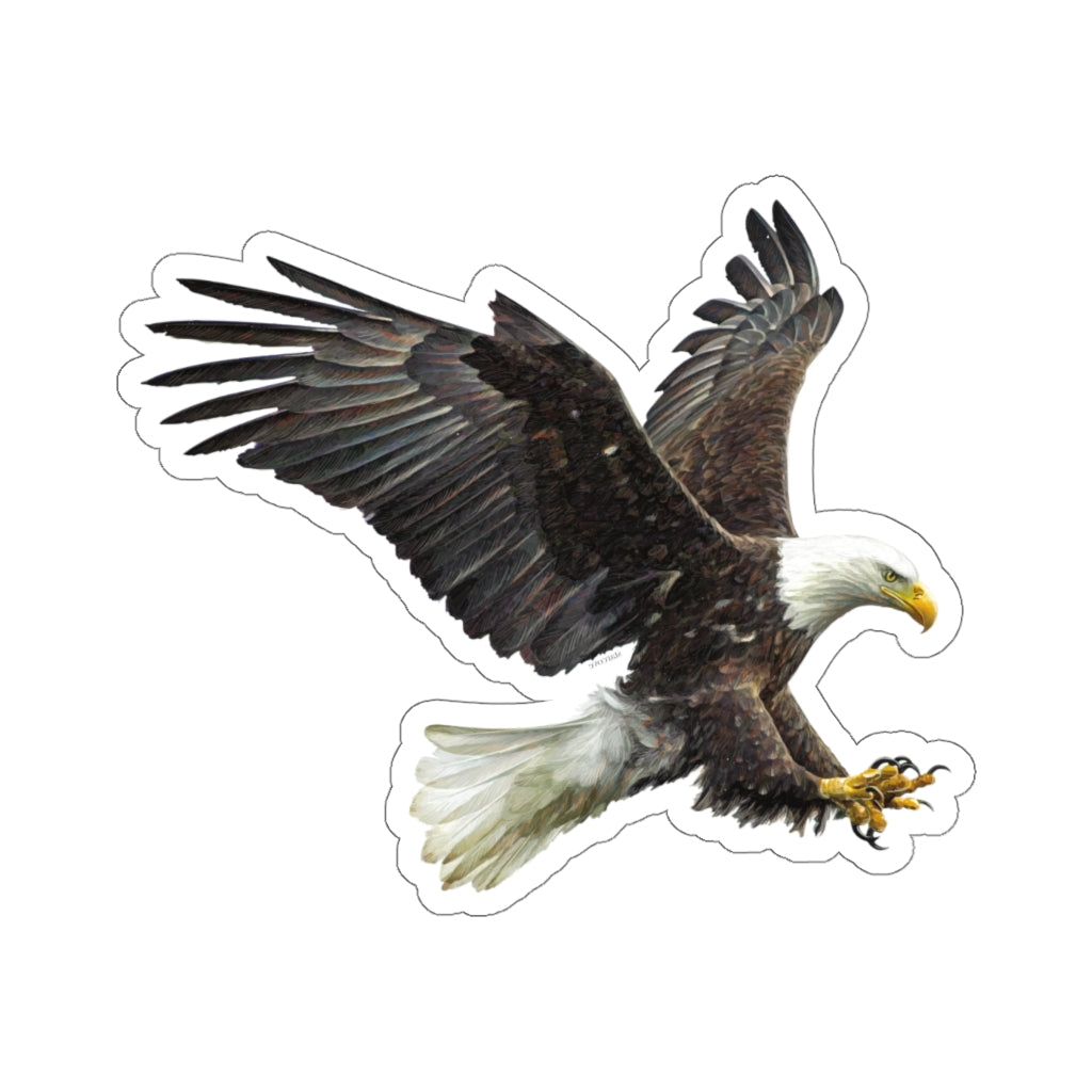 Bald Eagle Sticker, Claw flying American Bird Raptor Left to Right