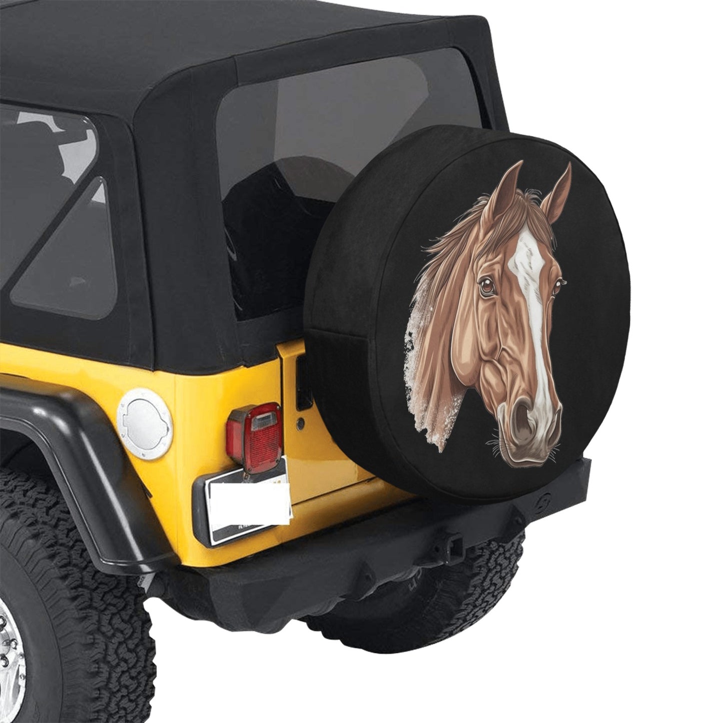 Horse Head Spare Tire Cover, Animal Spare Wheel Cover Custom RV Camper Back Tire Camera Hole Extra Car Auto Rv Camper Gift