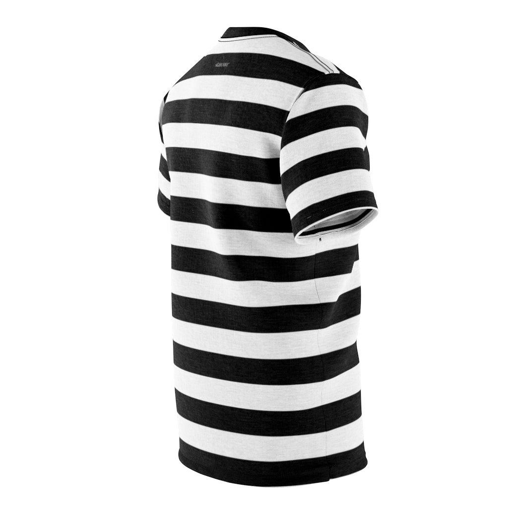 Black and white horizontal striped sale shirt