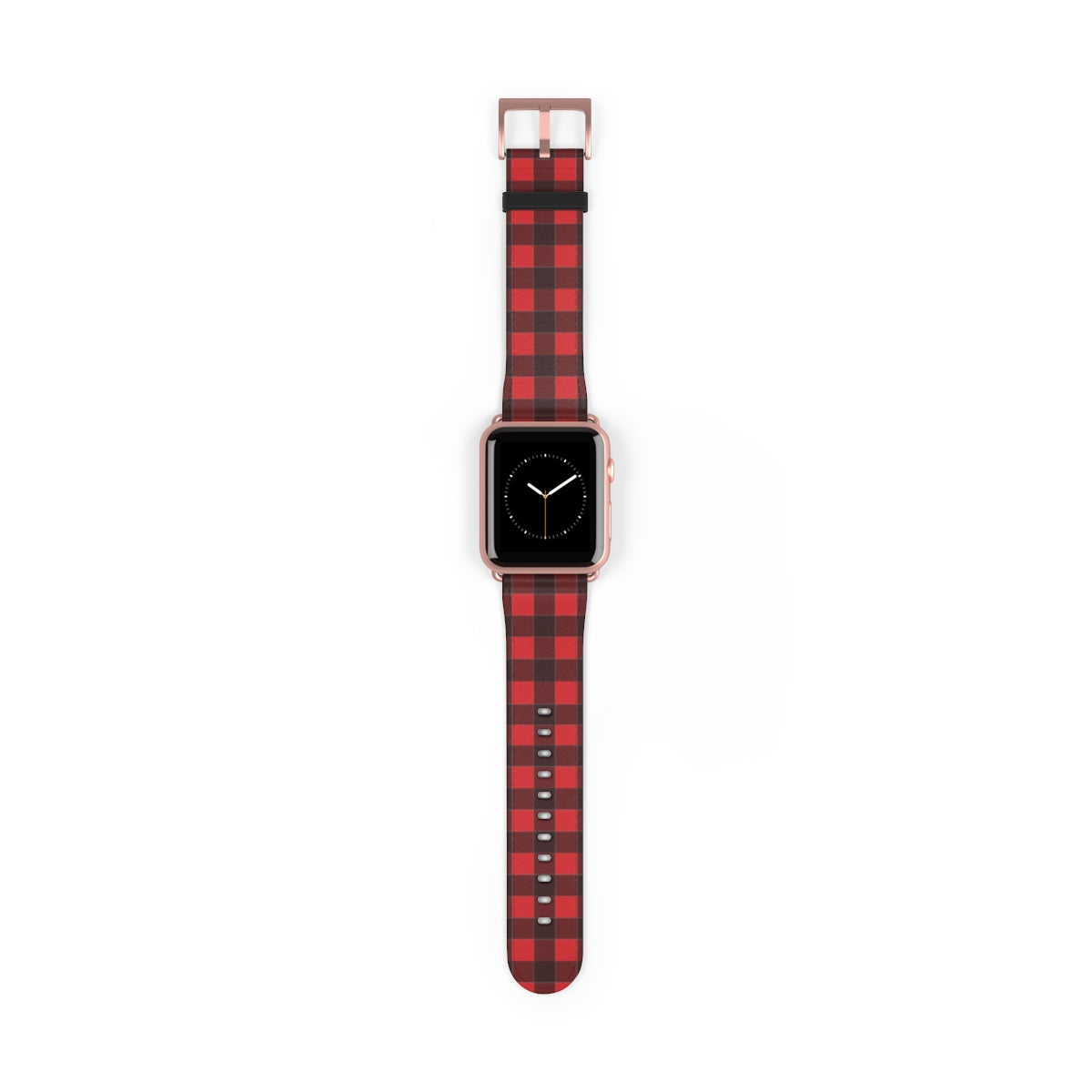 Buffalo Plaid Apple Watch Band, iWatch Red Black Check Lumberjack Checkered Vegan Leather 38mm 40mm 42mm 44mm size Series 1 2 3 4 5 6 SE Starcove Fashion