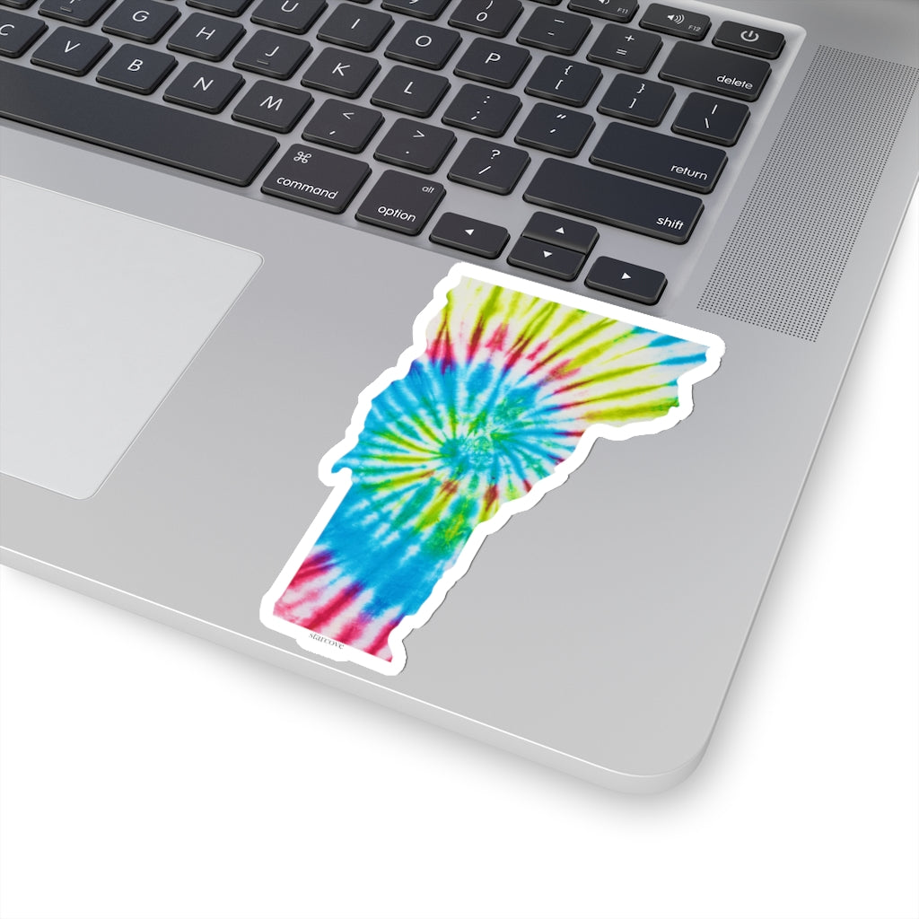 Tie Dye Vermont Sticker, Travel State Wanderlust Laptop Decal Vinyl Cute Waterbottle Tumbler Car Bumper Aesthetic Label Wall Mural Starcove Fashion