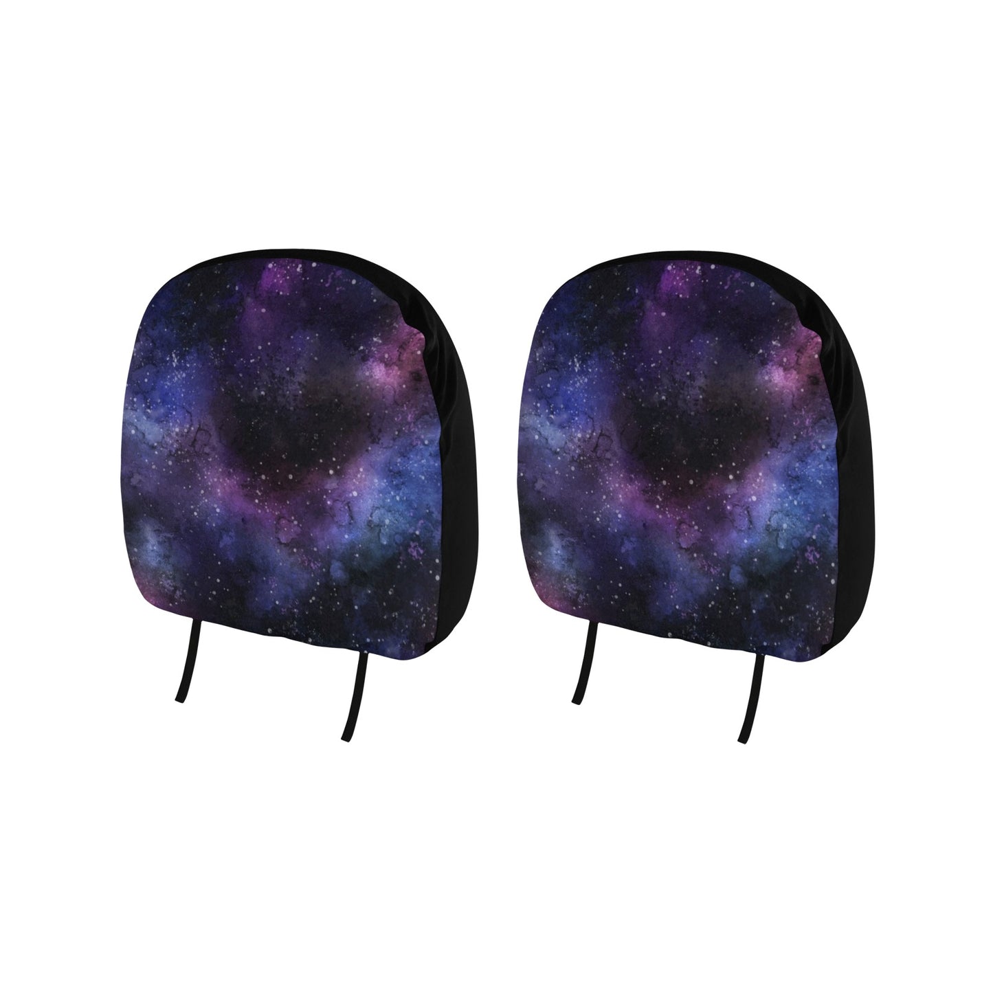 Galaxy Space Car Seat Headrest Cover (2pcs), Stars Purple Truck Suv Van Vehicle Auto Decoration Protector New Car Gift