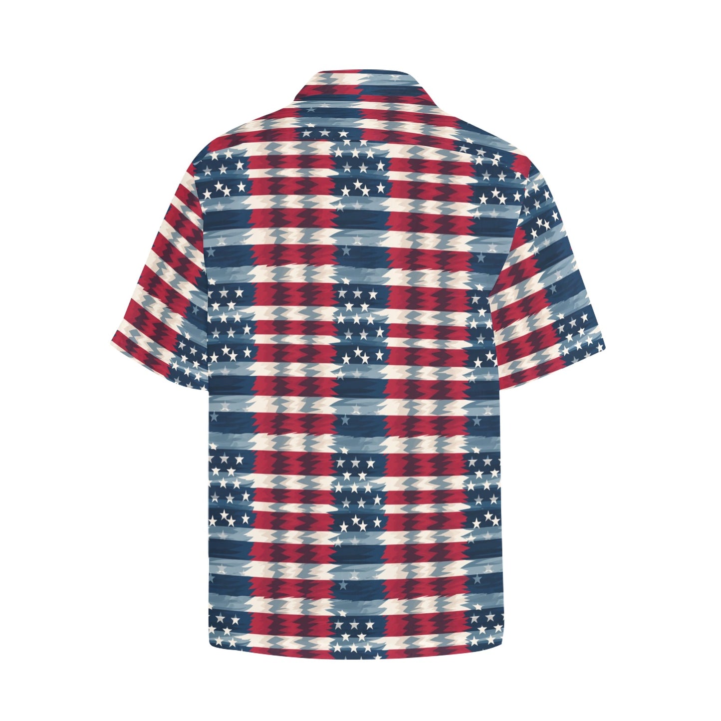 American Flag Hawaiian shirt Chest Pocket, Fourth 4th of July USA Patriotic Plaid Red White Blue Hawaii Aloha Plus Size Button Down Shirt