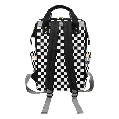 Checkered Diaper Bag Backpack, Grey Cream Check Baby Boy Girl Waterpro –  Starcove Fashion