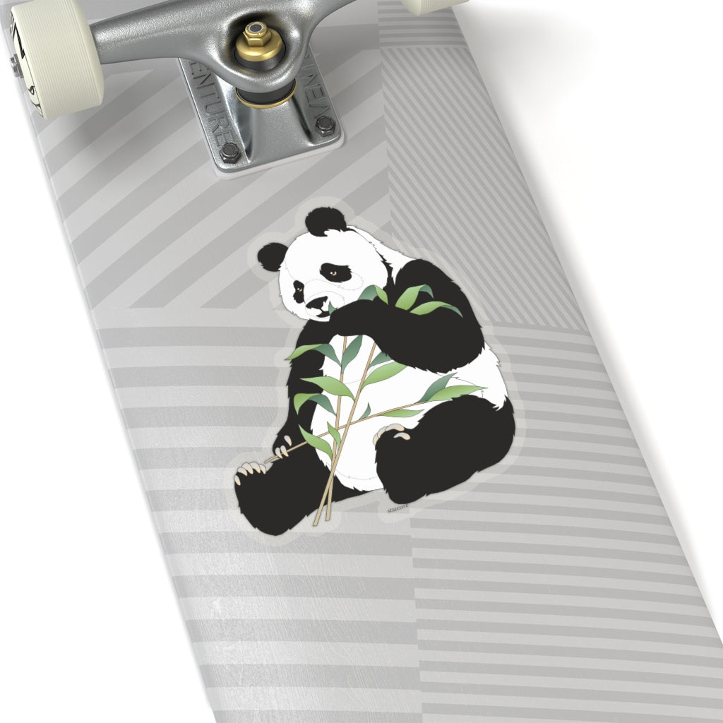 Giant Panda Sticker, Chinese Leaves Laptop Decal Vinyl Cute Waterbottle Tumbler Car Waterproof Bumper Aesthetic Die Cut Wall Mural Starcove Fashion