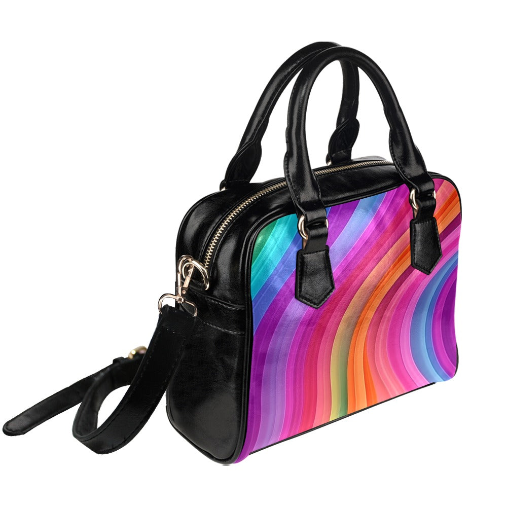 Rainbow Color Woven Shoulder Bag Trendy Niche Baguette Bag - Temu